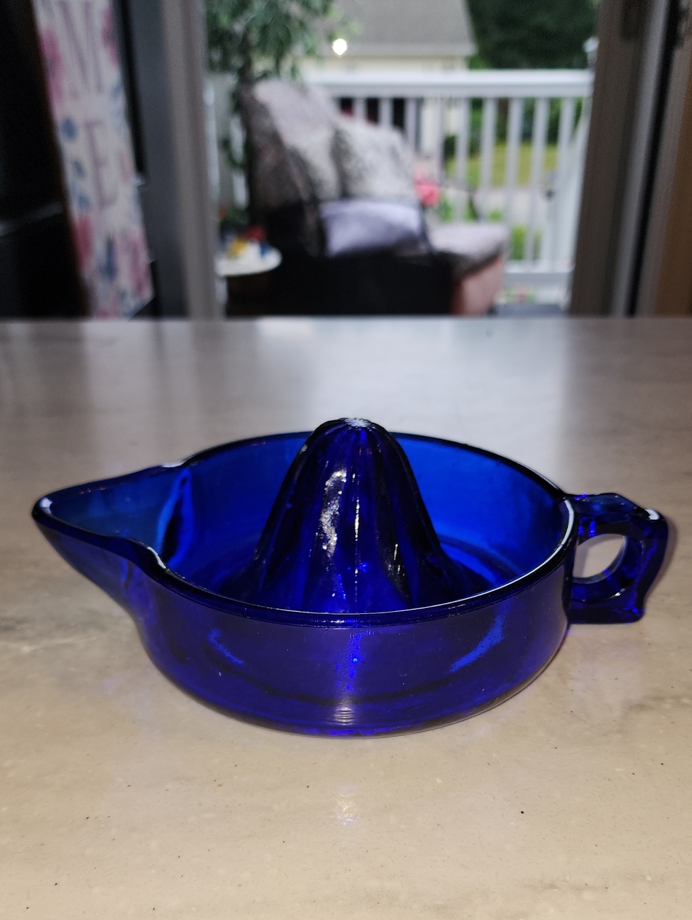Reamer Mosser Cobalt Blue Glass Juicer - Handheld Vintage